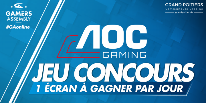 Gamers Assembly on X: 🔥 CONCOURS #GAonline 🔥 Un écran par jour offert  par AOC Gaming : Retweet et follow @AOC_Moniteurs et @GamersAssembly avant  lundi 13/4 14h pour tenter de remporter un